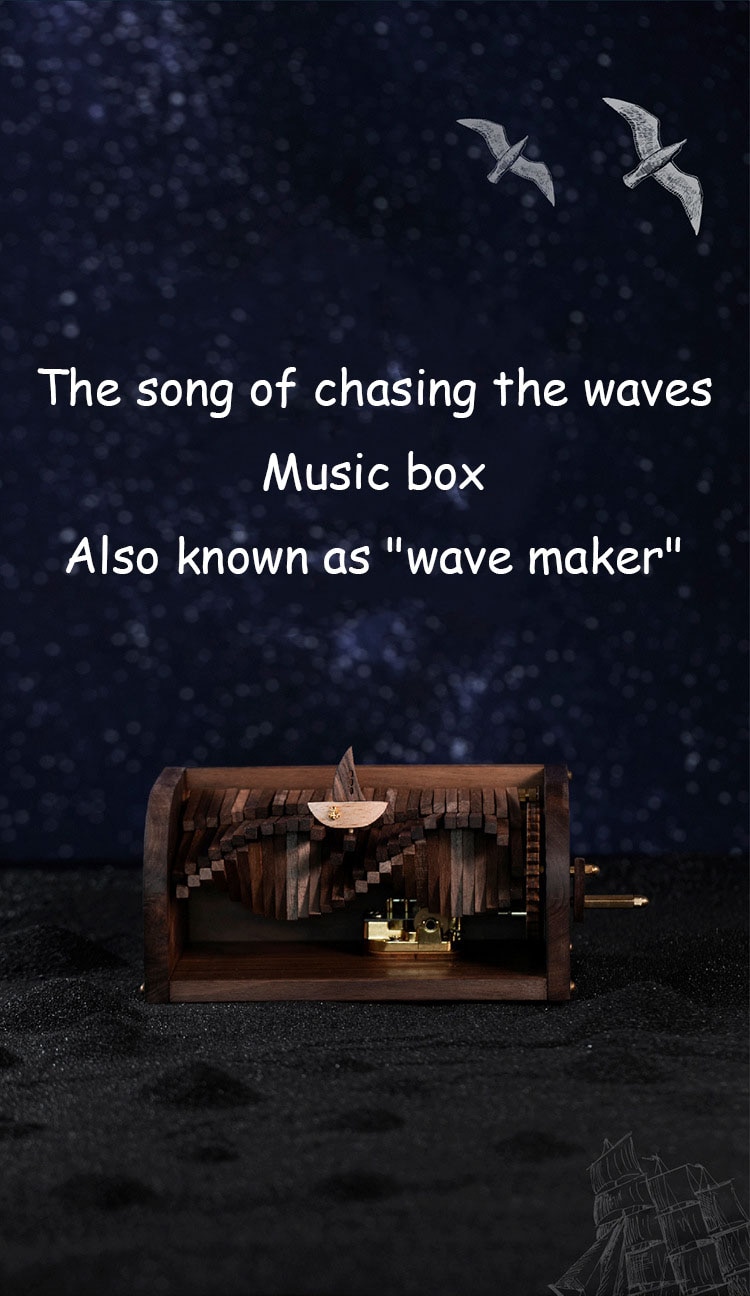 Handmade Wooden  Gift Box The Song Of Chasing The Waves