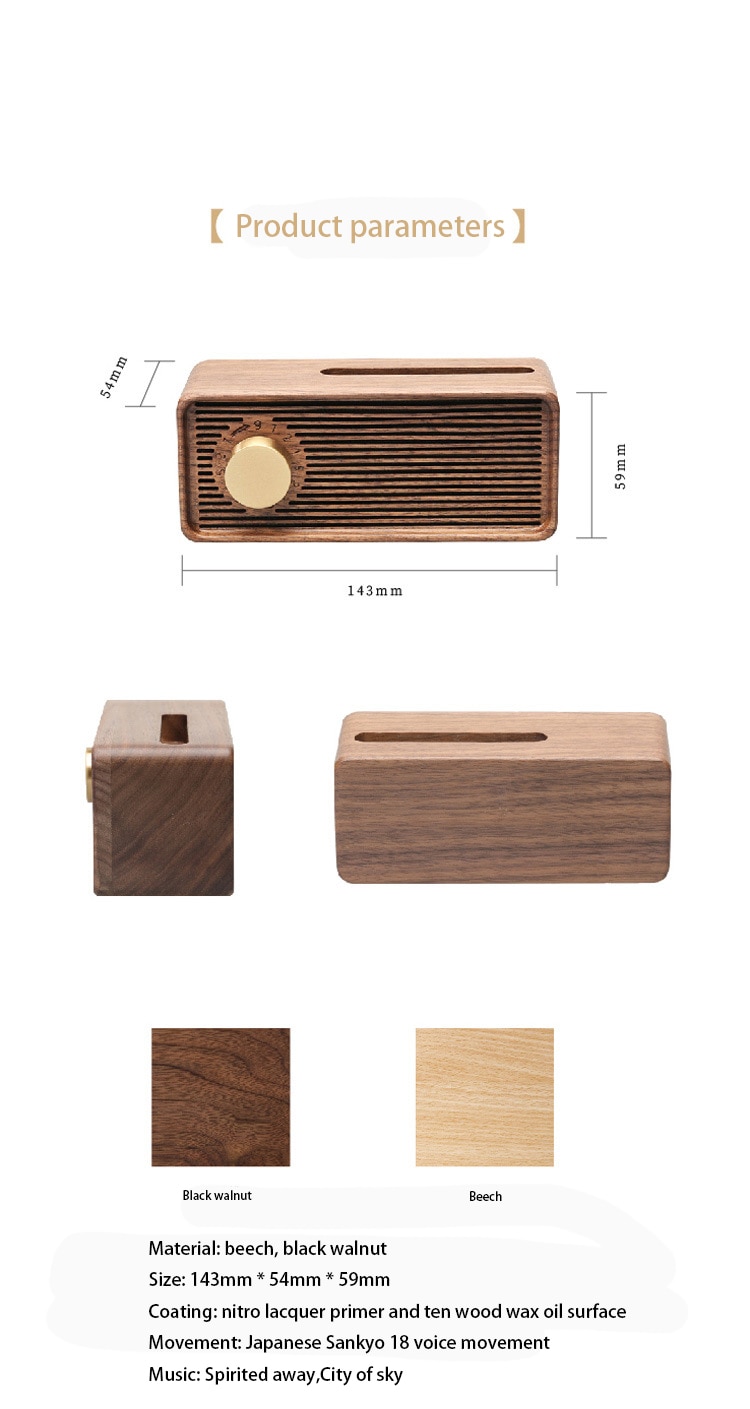 Retro Radio Wooden Musical Box