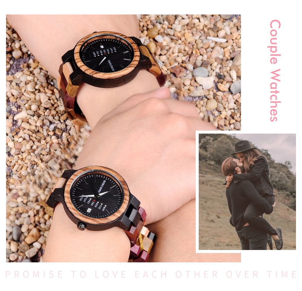 Wooden Watch Lover Colorful Wooden Band for Couples