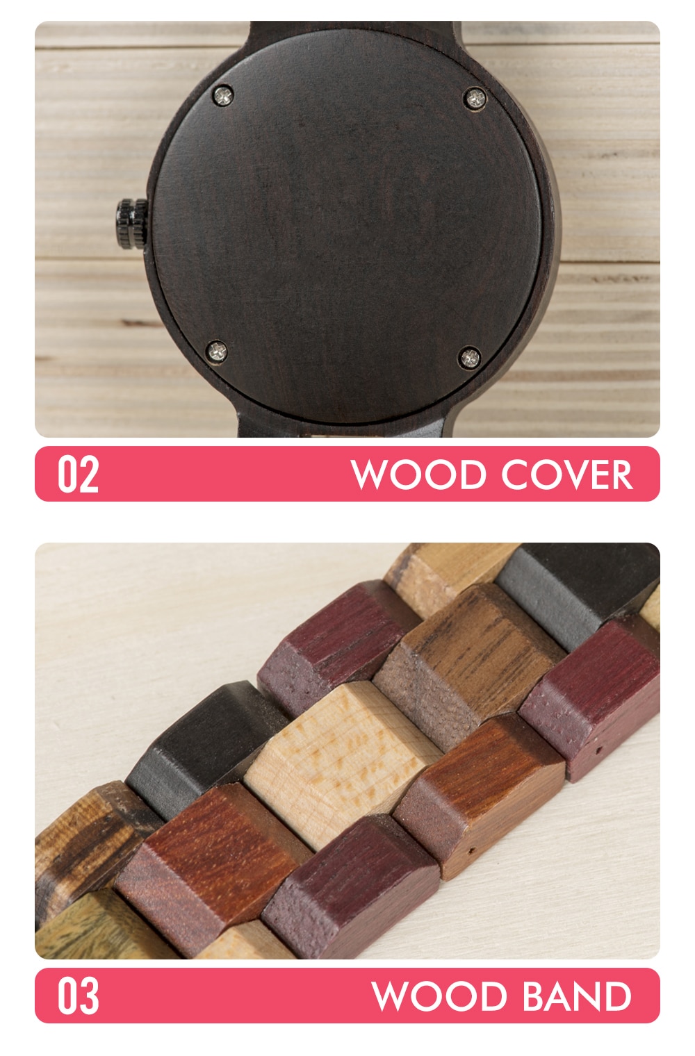 Wooden Watch Lover Colorful Wooden Band for Couples